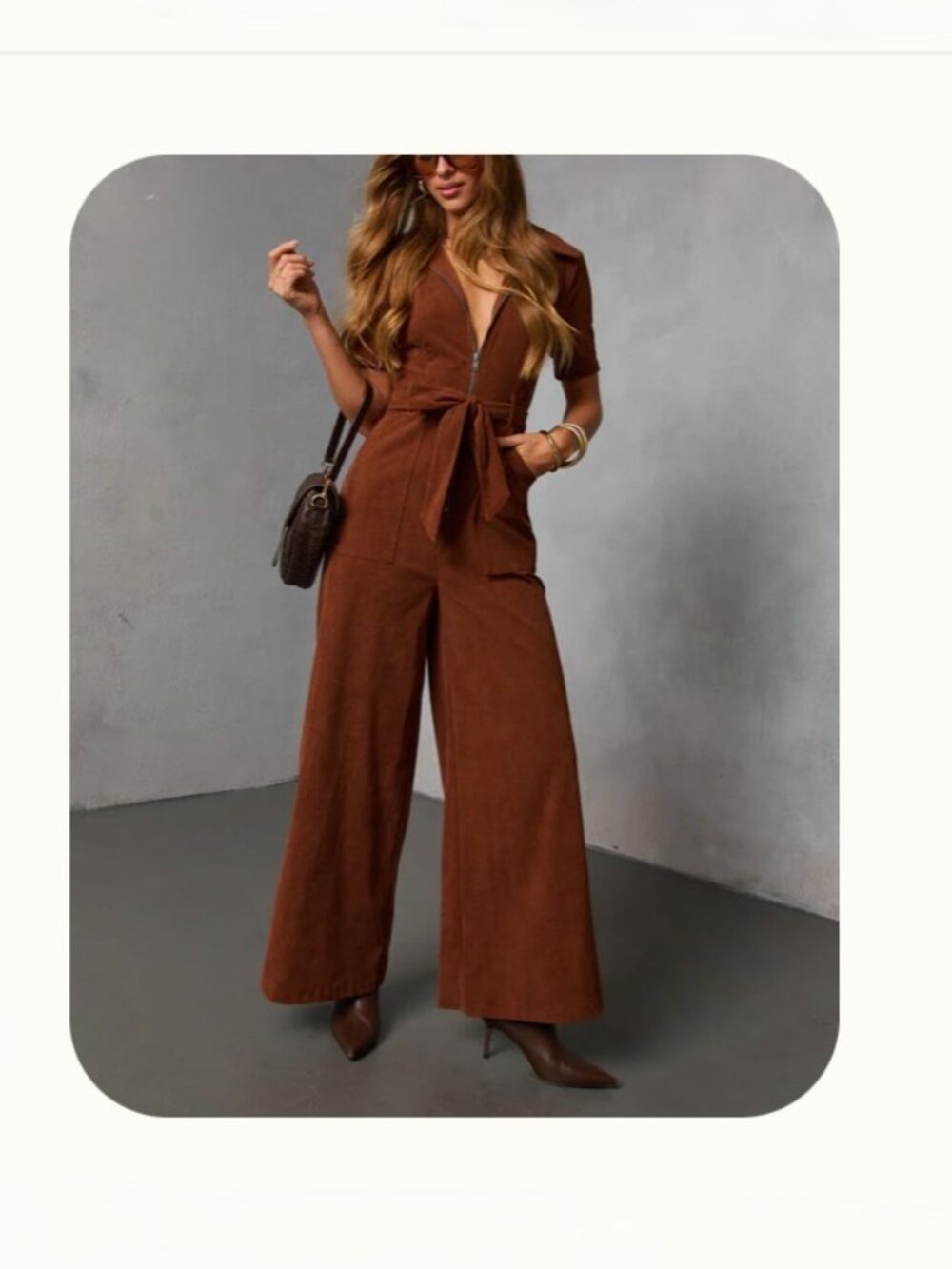 VICI BROWN LADIES CORDUROY JUMPSUIT XS EX COND INSEAM APPROX 30 BUST APP 34